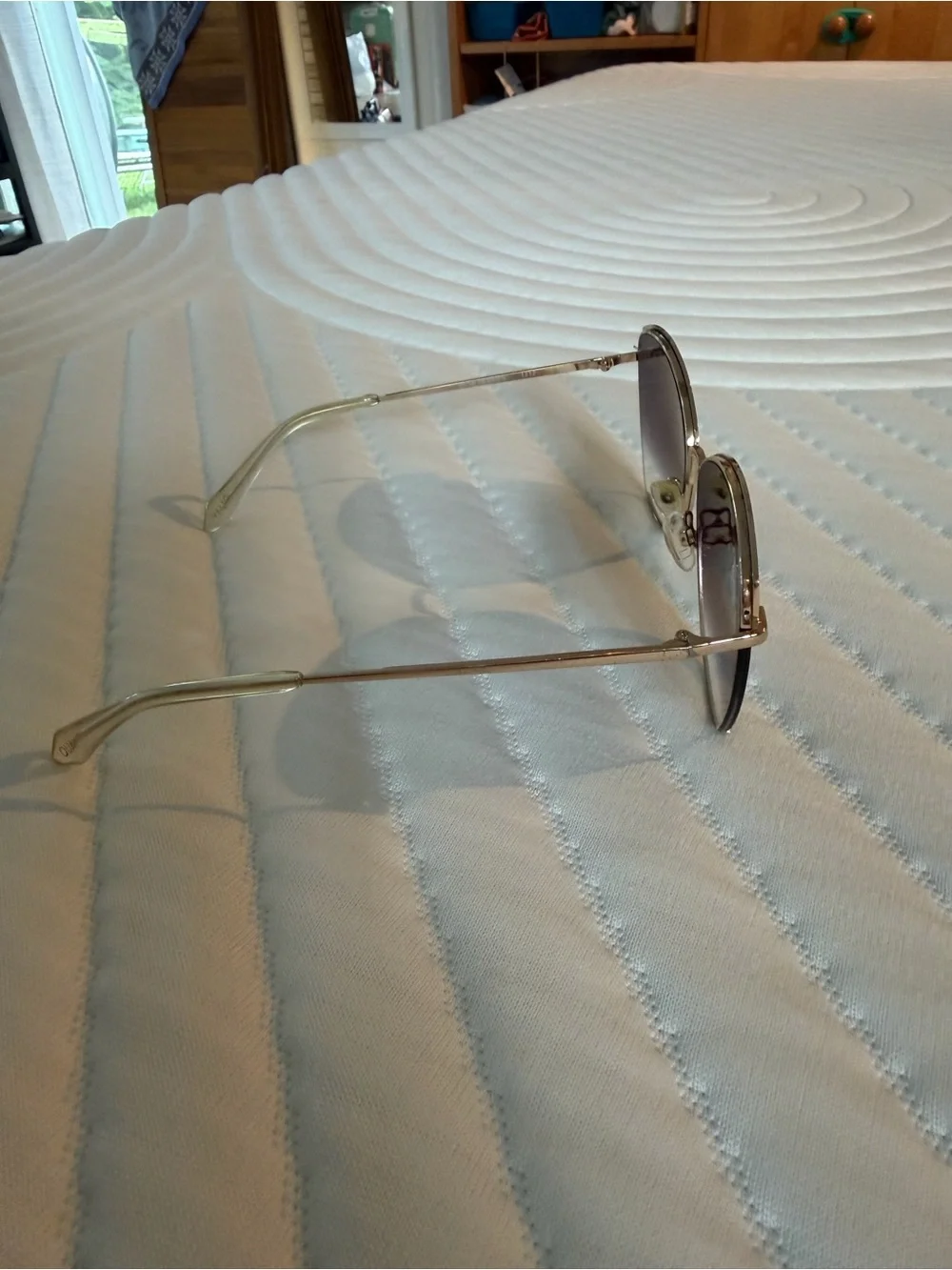 Quay Australia Purple Gradient Cat-Eye Sunglasses with Gold Frame